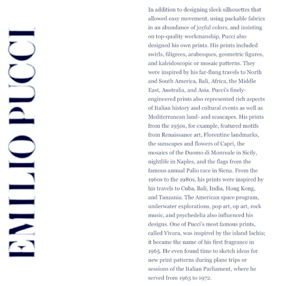 Emilio Pucci-U.S. Educated, History Of, Italy’s ⭐️ - Picture 3 of 13